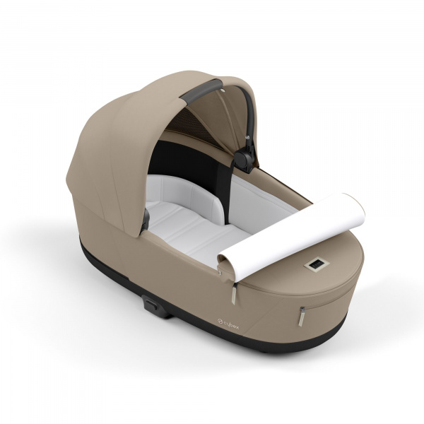 Poussette trio e-priam 2 cozy beige châssis rose gold + cloud t i-size + nacelle Cybex
