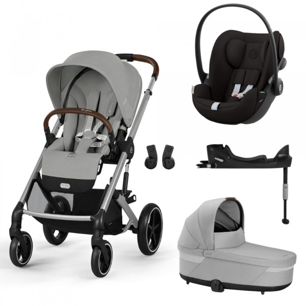 Poussette trio balios s lux 3 almond beige + siège auto cloud g i-size + nacelle + base g Cybex