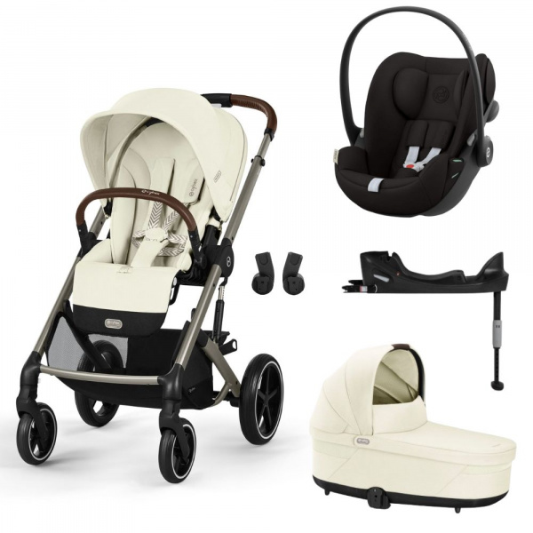 Poussette trio balios s lux 3 almond beige + siège auto cloud g i-size + nacelle + base g Cybex