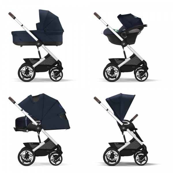 Poussette trio talos s lux 2 ocean blue + siège auto cloud g i-size + nacelle Cybex