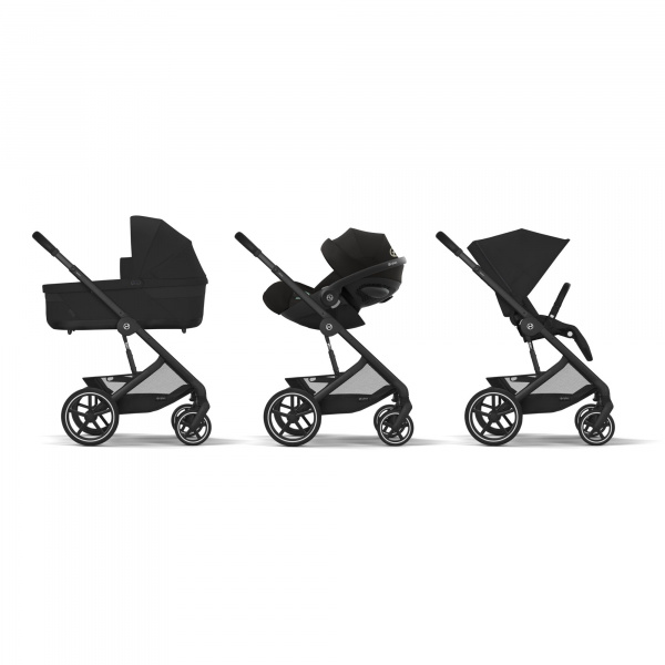 Poussette trio naissance balios s lux 3 moon black + siège auto cloud g i-size confort + nacelle - édition limitée Cybex