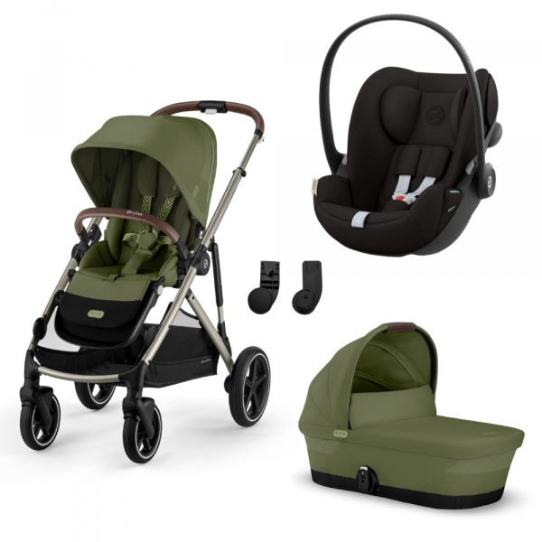 Poussette trio gazelle s moon black + siège auto cloud g i-size + nacelle s Cybex