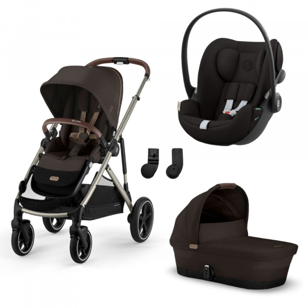 Poussette trio gazelle s moon black + siège auto cloud g i-size + nacelle s Cybex