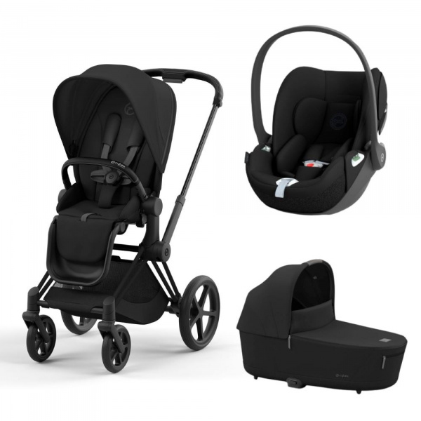 Poussette trio priam 4 sepia black châssis matt black + cloud t i-size + nacelle luxe Cybex