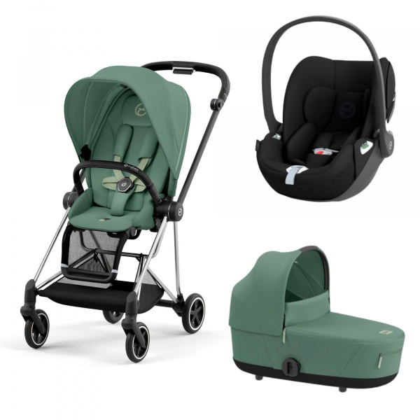 Poussette trio mios 3 sepia black châssis chrome black + cloud t i-size + nacelle luxe Cybex