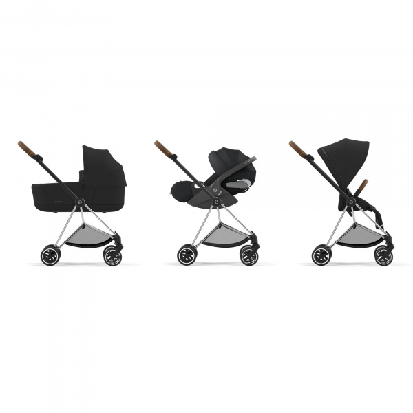 Poussette trio mios 3 mirage grey châssis chrome brown + cloud t i-size + nacelle luxe Cybex