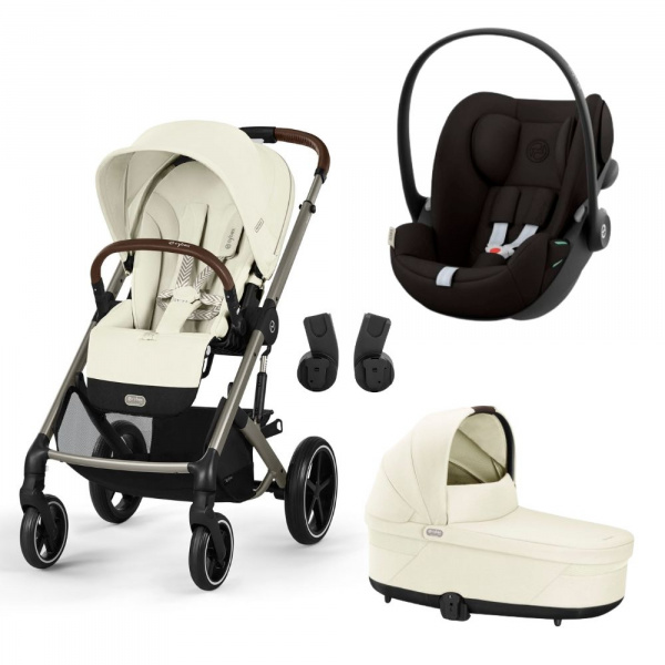 Poussette trio balios s lux 3 seashell beige + siège auto cloud g i-size + nacelle Cybex