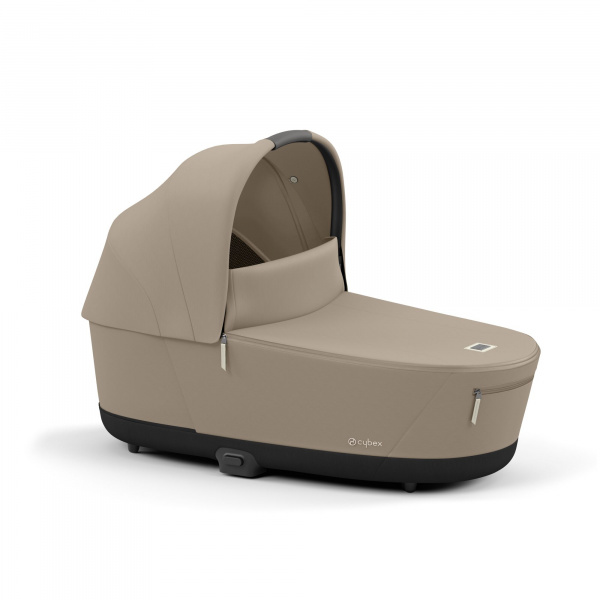 Poussette trio e-priam 2 cozy beige châssis chrome brown + cloud t i-size + nacelle Cybex