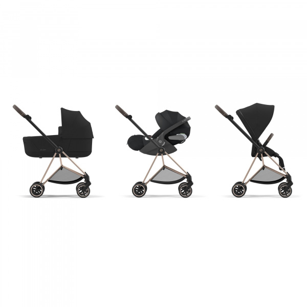 Poussette trio mios 3 peach pink châssis rose gold + cloud g i-size + nacelle luxe Cybex