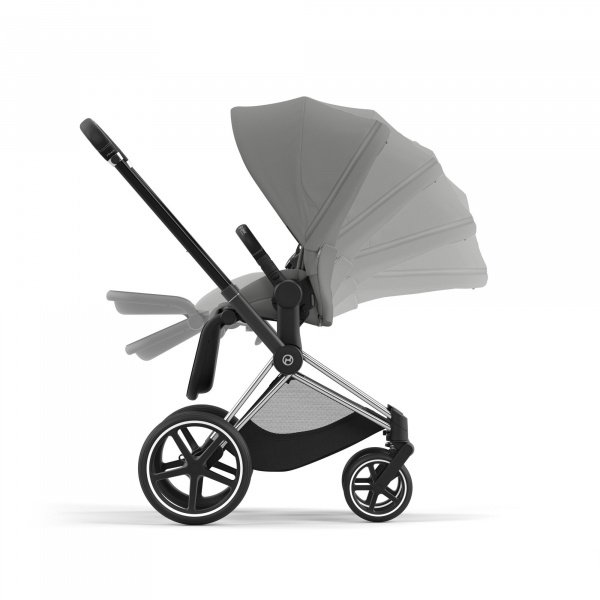 Poussette trio priam 4 sepia black châssis chrome black + cloud g i-size + nacelle luxe Cybex