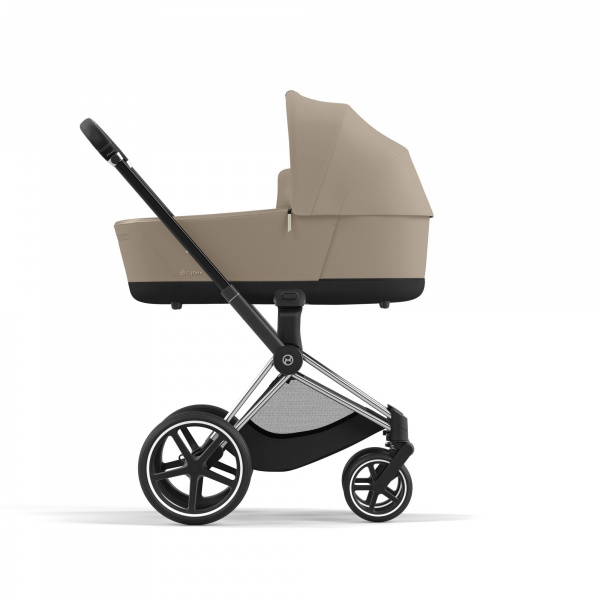 Poussette trio priam 4 sepia black châssis chrome black + cloud g i-size + nacelle luxe Cybex