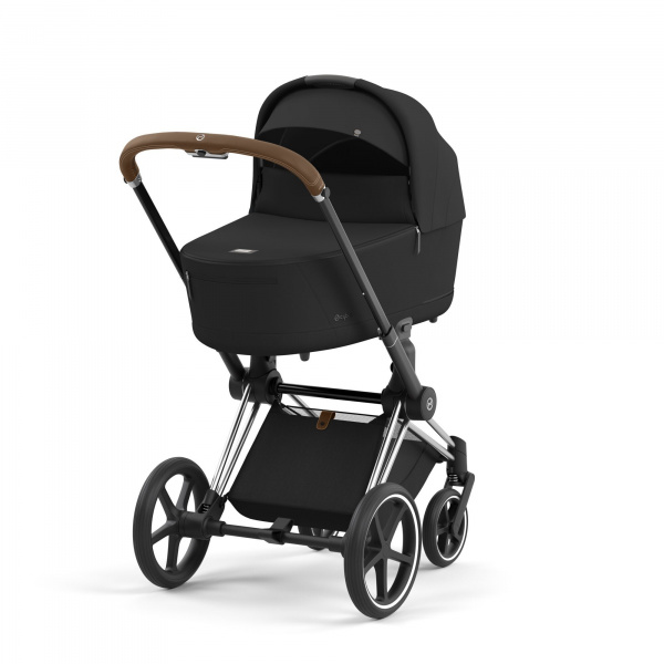 Poussette trio priam 4 sepia black châssis chrome brown + cloud g i-size + nacelle luxe Cybex