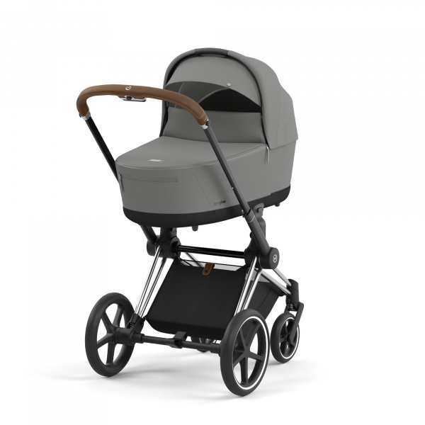 Poussette trio priam 4 sepia black châssis chrome brown + cloud g i-size + nacelle luxe Cybex