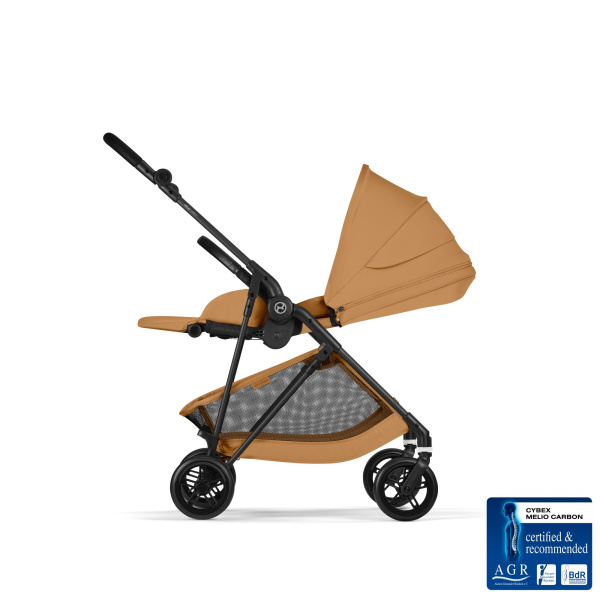 Poussette trio melio carbon 6 cinnamon yellow avec siège auto cloud t i-size et nacelle Cybex
