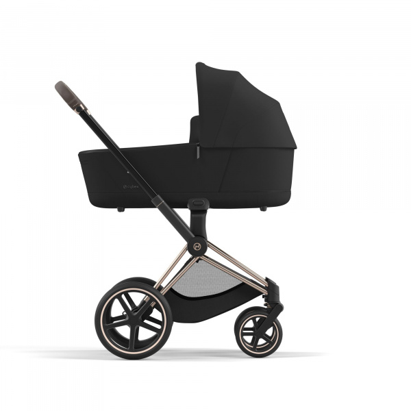 Poussette trio priam 4 sepia black châssis rose gold + cloud g i-size + nacelle luxe Cybex