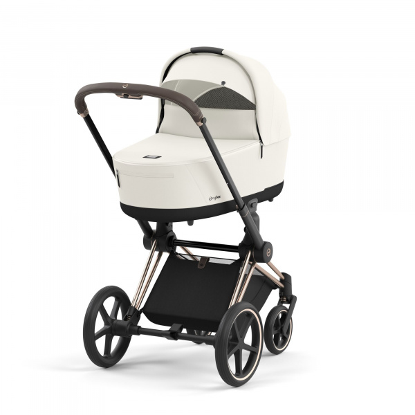 Poussette trio priam 4 off white châssis rose gold + cloud g i-size + nacelle luxe Cybex