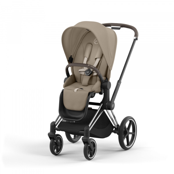 Poussette trio priam 4 cozy beige châssis chrome brown + cloud g i-size + nacelle luxe Cybex