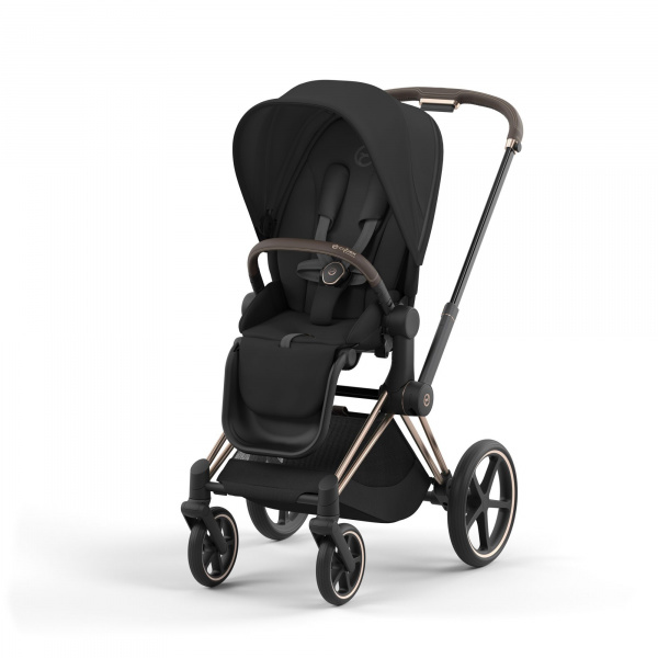 Poussette trio priam 4 sepia black châssis rose gold + cloud t i-size + nacelle luxe Cybex