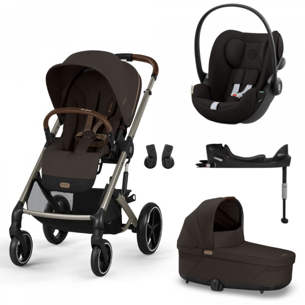 Poussette trio balios s lux 3 almond beige + siège auto cloud g i-size + nacelle + base g Cybex