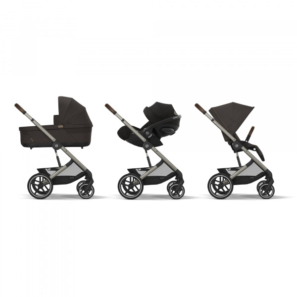 Poussette trio balios s lux 3 chocolate brown + siège auto cloud g i-size + nacelle Cybex