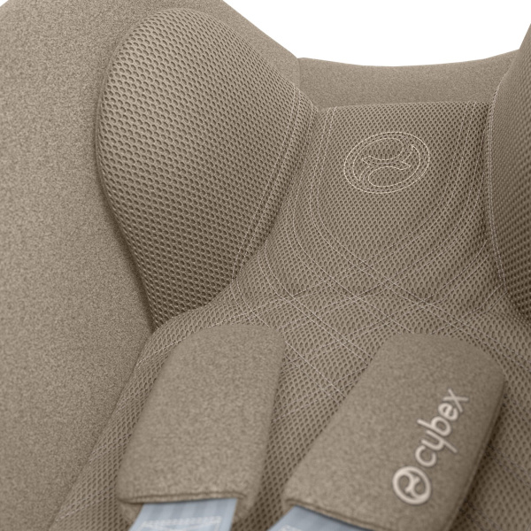 Poussette trio melio carbon 6 almond beige avec siège auto cloud t i-size tissu plus et nacelle Cybex