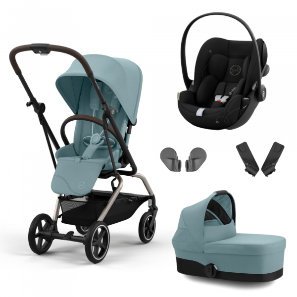Poussette trio eezy s twist+ 2 stormy blue + siège auto cloud g i-size + nacelle cot s Cybex