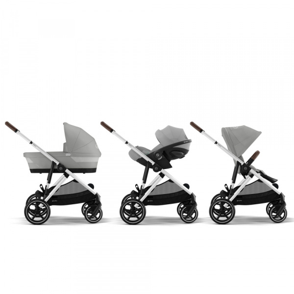Poussette trio gazelle s stone grey + siège auto cloud g i-size + nacelle s Cybex