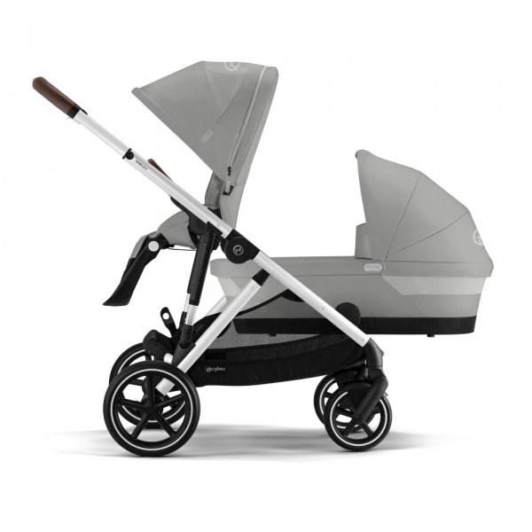 Poussette trio gazelle s stone grey + siège auto cloud g i-size + nacelle s Cybex