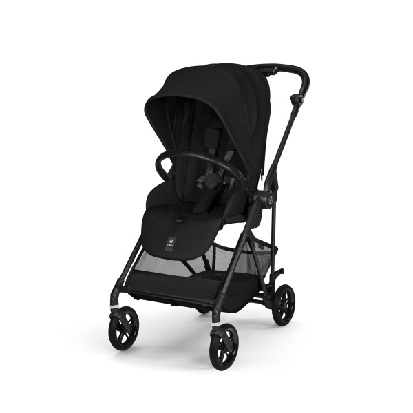 Poussette trio melio carbon 6 magic black avec siège auto cloud g i-size et nacelle Cybex