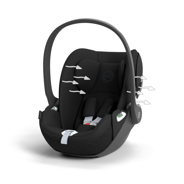 Poussette trio melio carbon 6 almond beige avec siège auto cloud t i-size et nacelle Cybex