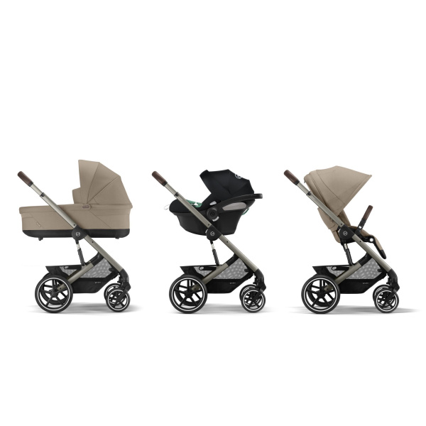 Poussette trio balios s lux 3 almond beige + siège auto cloud t i-size + nacelle Cybex