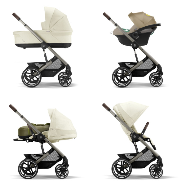 Poussette trio balios s lux 3 seashell beige + siège auto cloud t i-size + nacelle Cybex