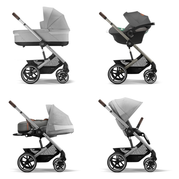 Poussette trio balios s lux 3 stone grey + siège auto cloud t i-size + nacelle Cybex