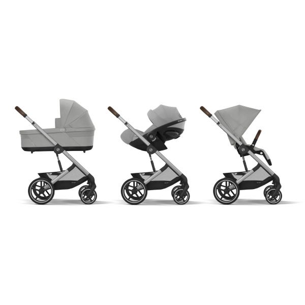 Poussette trio balios s lux 3 stone grey + siège auto cloud t i-size + nacelle Cybex