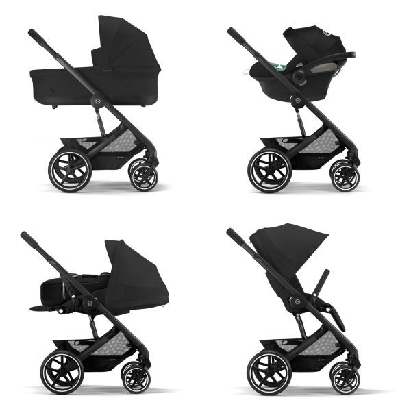 Poussette trio balios s lux 3 moon black + siège auto cloud t i-size + nacelle Cybex