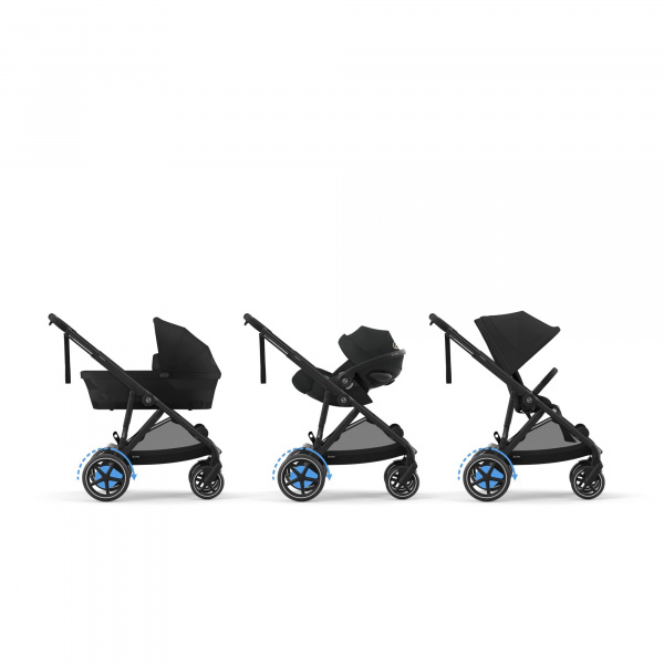 Poussette trio e-gazelle s moon black + siège auto cloud g i-size + nacelle s Cybex