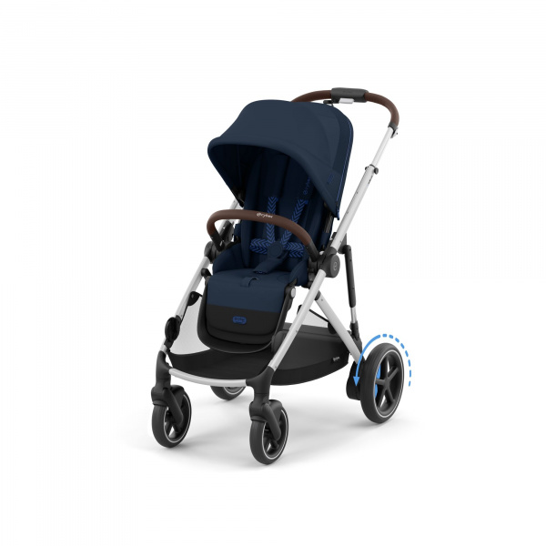 Poussette trio e-gazelle s ocean blue + siège auto cloud g i-size + nacelle s Cybex