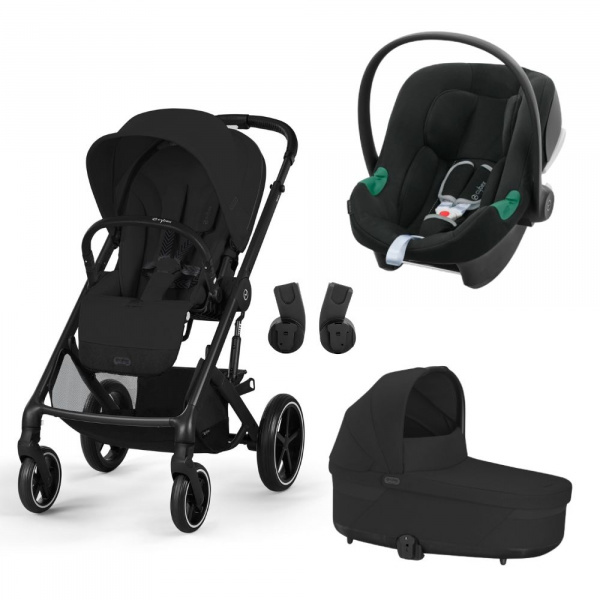 Poussette trio balios s lux 3 moon black + siège auto aton b2 i-size + nacelle Cybex