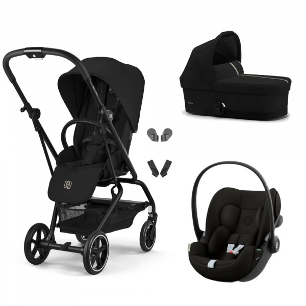 Poussette trio eezy s twist+ 2 pivotante magic black avec nacelle cot s et siège auto cloud g i-size Cybex