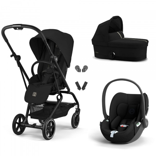 Poussette trio eezy s twist+ 2 pivotante magic black avec nacelle cot s et siège auto cloud t i-size Cybex