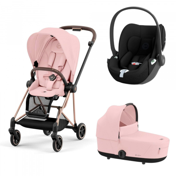Poussette trio mios 3 leaf green châssis rose gold + cloud t i-size + nacelle luxe Cybex