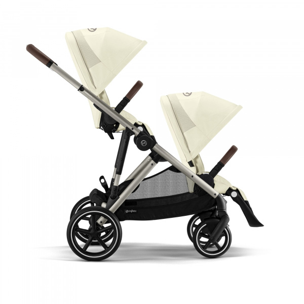 Poussette double gazelle s stormy blue châssis taupe Cybex