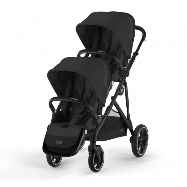 Poussette double gazelle s moon black châssis noir Cybex