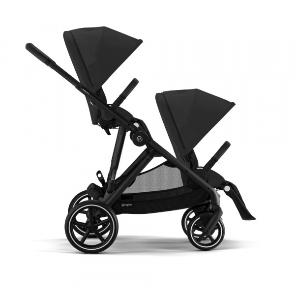 Poussette double gazelle s moon black châssis noir Cybex