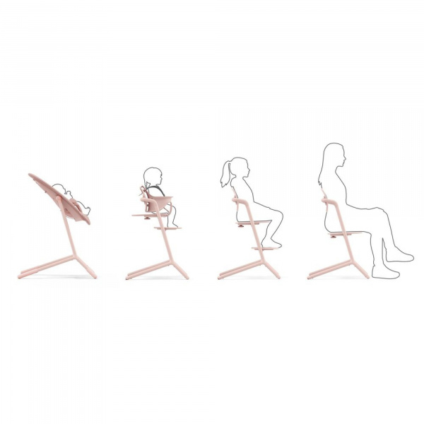 Chaise haute évolutive lemo 4en1 pearl pink Cybex