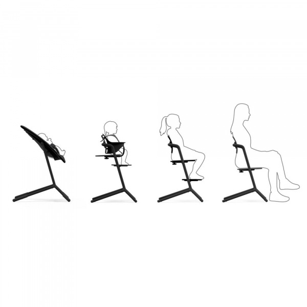 Chaise haute évolutive lemo 4en1 stunning black Cybex