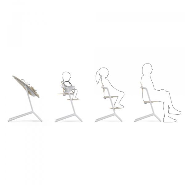 Chaise haute évolutive lemo sand white Cybex