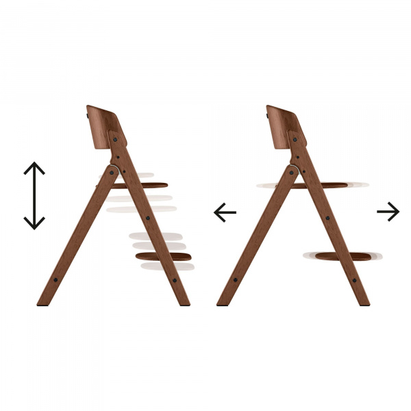 Chaise haute pliante évolutive click & fold 4-en-1 all natural dark Cybex