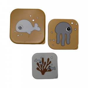 Les imparfaits - lot de 3 boîtes à goûter gigognes sea friends moutarde Done by deer