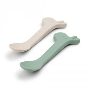 Lot de 2 cuillères silicone lalee vert Done by deer